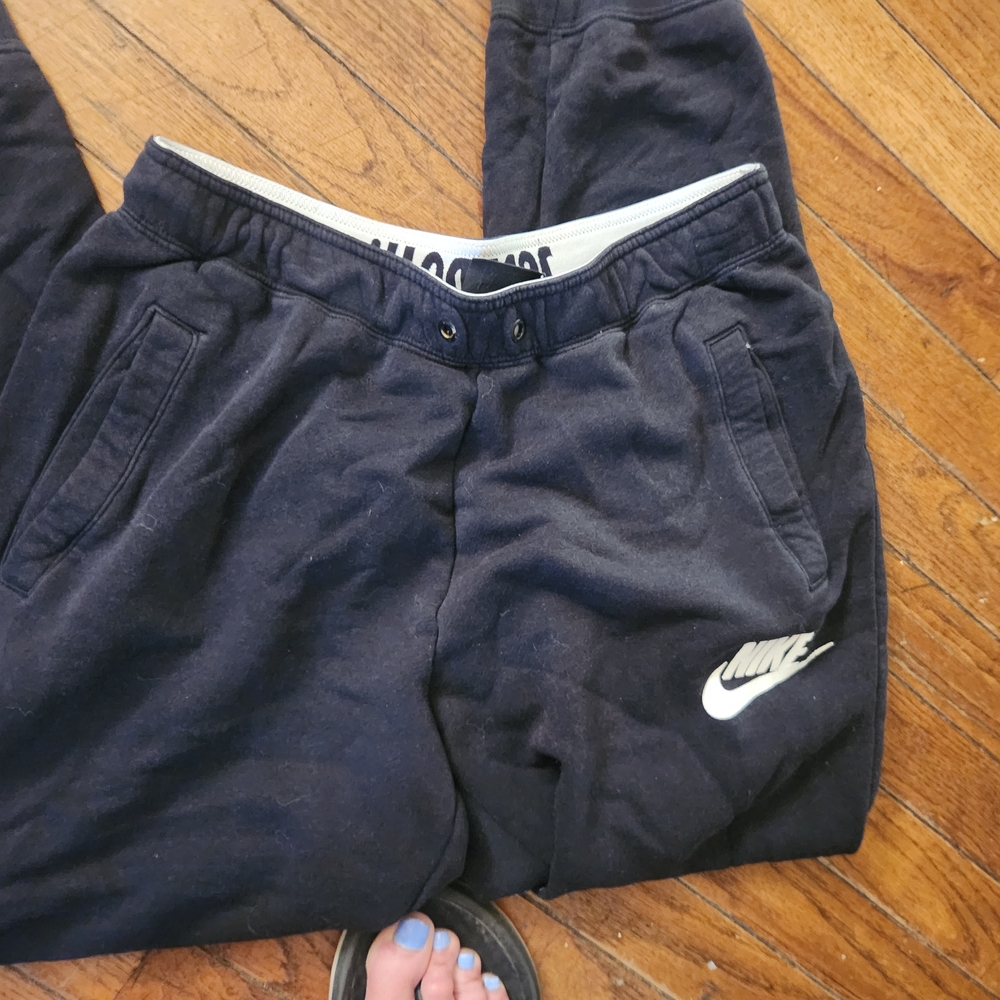 Nike Black Sweatpants with White Swoosh